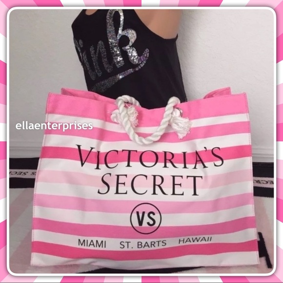 striped beach tote